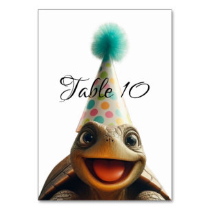 Cartes de table de tortue personnalisées,