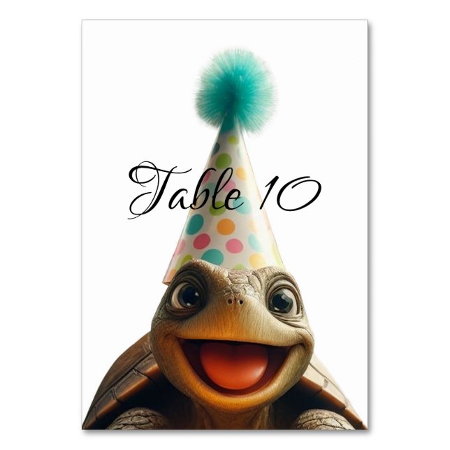 Cartes de table de tortue personnalisées, (Par défaut)