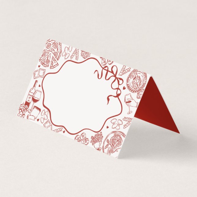 Cartes de table décoratives pour pâtes italiennes  (Front)