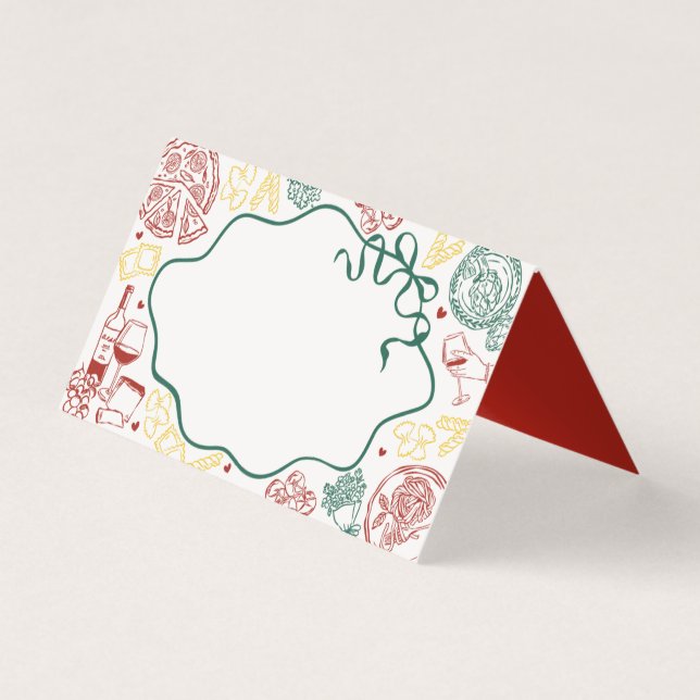Cartes de table décoratives pour pâtes italiennes  (Front)