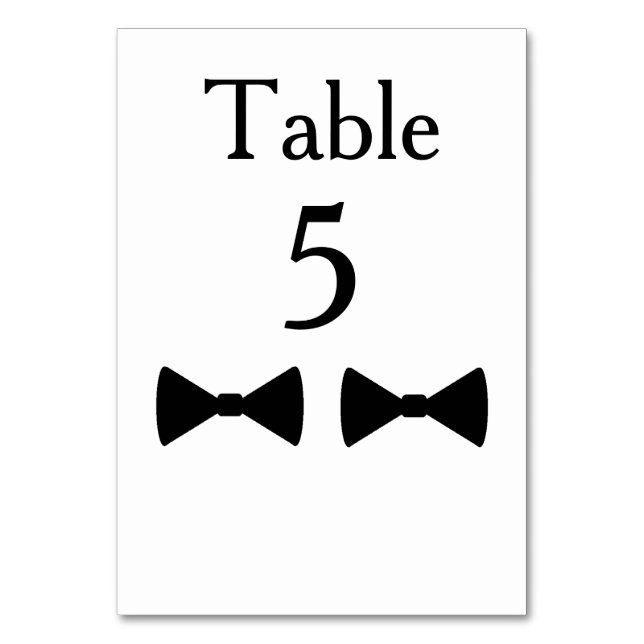 Cartes de table "Double Cravates (Par défaut)
