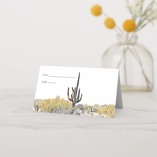 Cartes de table du cactus Saguaro du désert d'Ariz (Devant)