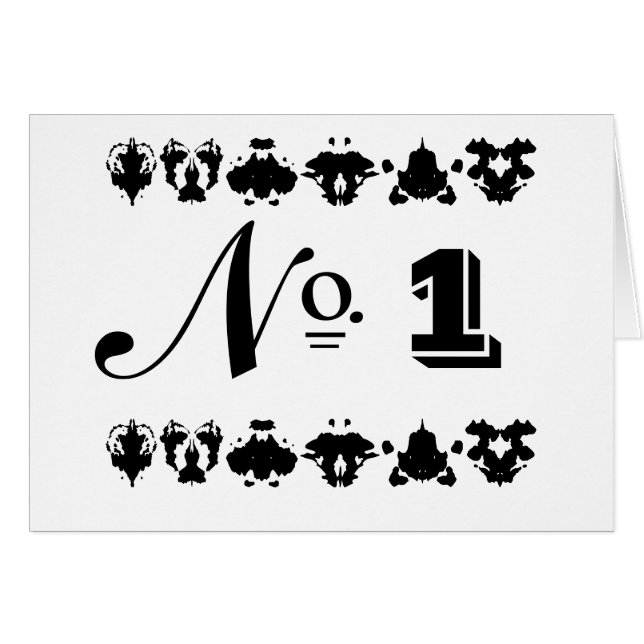 Cartes de table du Mariage Inkblot Style vintage (Devant Horizontal)
