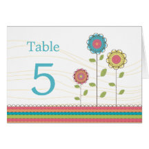 Cartes de Table Élevées Fleurs Arc-en-ciel Mariage