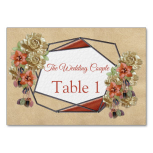 Cartes de table en cuir géométrique et texture de