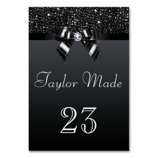 Cartes de table Faux Black Sequins and Bows