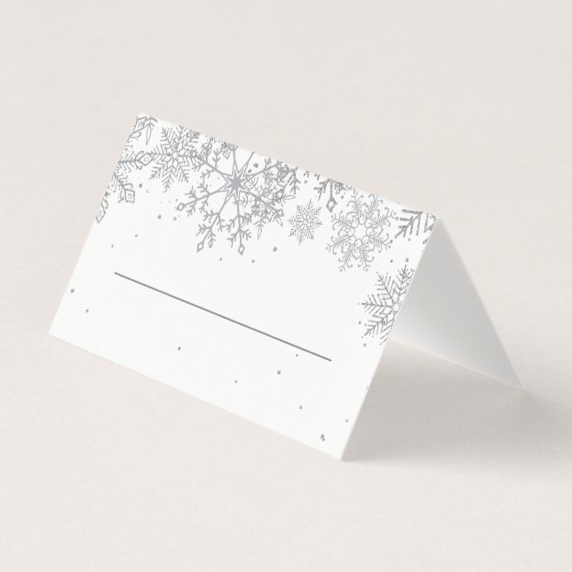Cartes de table Flocon de neige argenté (Front)