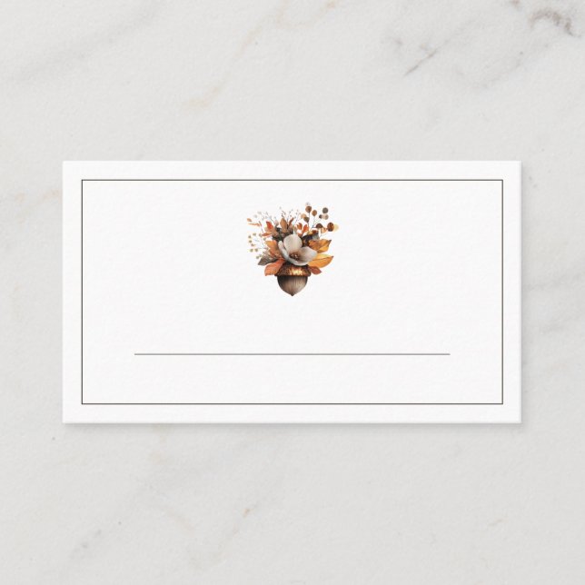 Cartes de table Floral Chêne Rustique Blanc  (Devant)