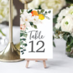 Cartes de table Magnolia Citrus Numéros de tableau<br><div class="desc">Aidez vos invités à trouver facilement leurs tables avec ces charmants numéros de table. Modifiez facilement le numéro et ajoutez-le à votre panier. Imprimez autant de chiffres que vous le souhaitez !</div>