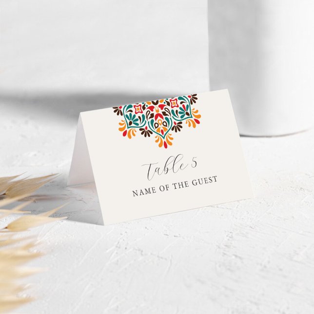 Cartes de table mandala florale bohème soleil leva (Créateur téléchargé)