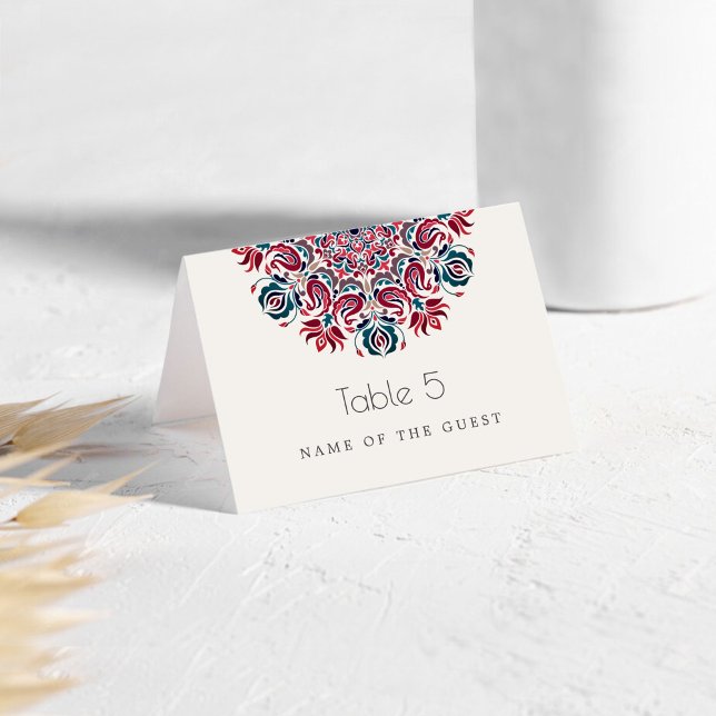 Cartes de table mandala florale lotus oiseaux cygn (Créateur téléchargé)