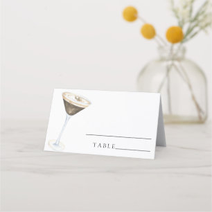 Cartes de table mariage à l'aquarelle espresso mar