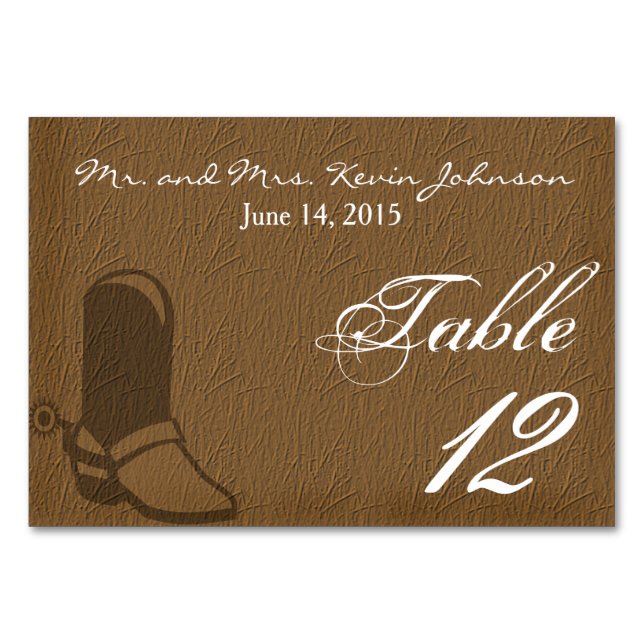 Cartes de table mariage campagnard (Devant)