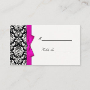 Cartes de table Mariage damassé Bow Rose Hot