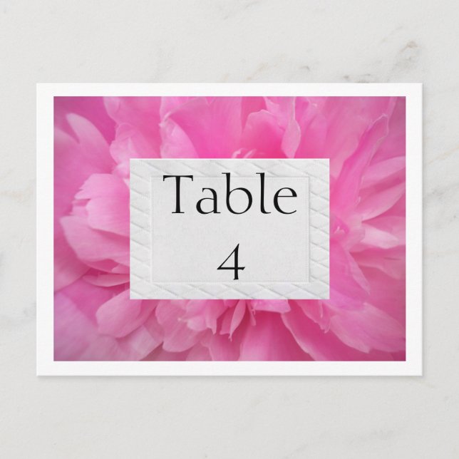CARTES DE TABLE MARIAGE FLORAL ROSE (Devant)