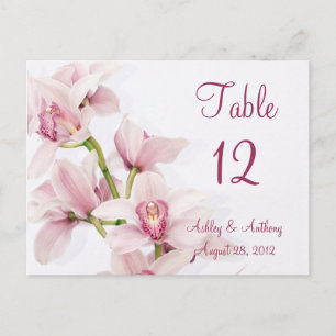 Cartes de table Mariage florales pour orchidée ros