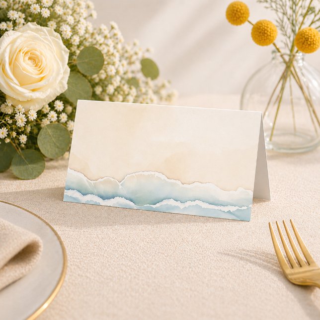 Cartes de Table Mariage Plage Aquarelle (table card)