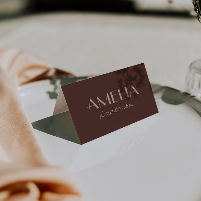 Cartes de table mariage rétro marron beige    (Créateur téléchargé)