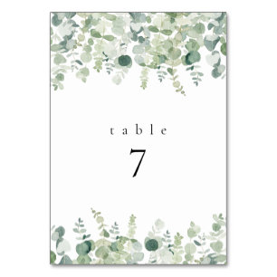 Cartes de table Mariage vertes
