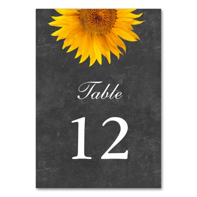 Cartes de table Mariage vintage Sunflower Chalkboa (Par défaut)