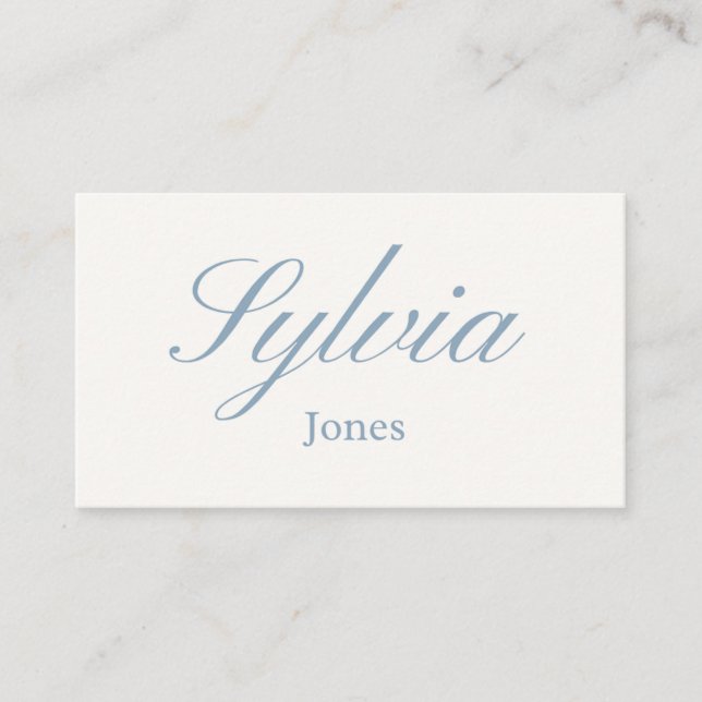 Cartes de table minimalistes bleues poussiéreuses  (Devant)
