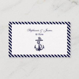 Cartes de table "Nautical Anchor Navy Diag Stripe