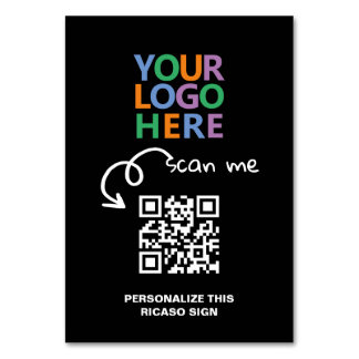 Cartes de table personnalisées avec texte de code 