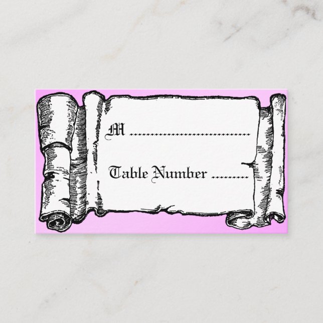 Cartes de table personnalisées Slipper de verre de (Devant)