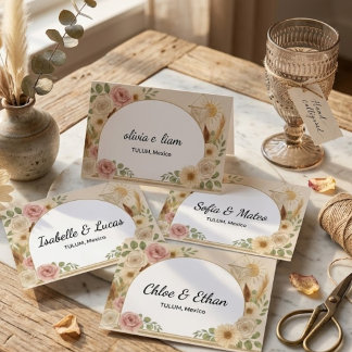 Cartes de table plates personnalisées pour mariage
