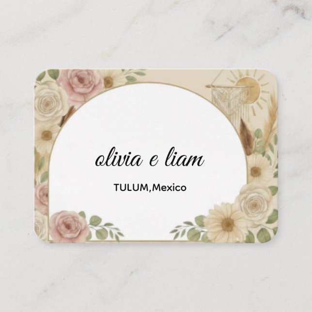 Cartes de table plates personnalisées pour mariage (Devant)