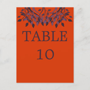 Cartes de table Plum et Orange Feuille