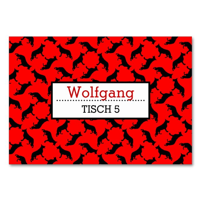 Cartes de table pour Berger allemand (Devant)