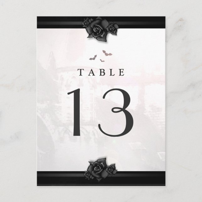 Cartes de table pour cartes postales Gothique Hall (Devant)