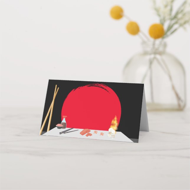 Cartes de table pour dîner d'anniversaire Hibachi (Devant)