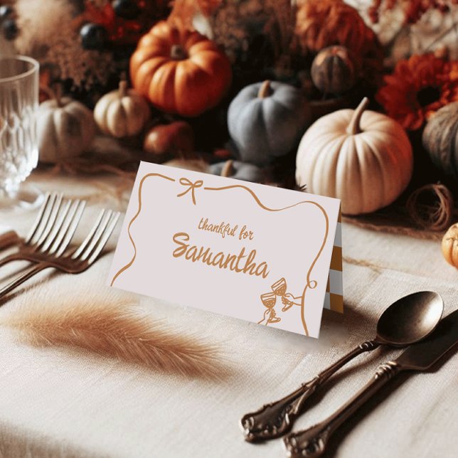 Cartes de table pour dîner de Friendsgiving automn (Créateur téléchargé)