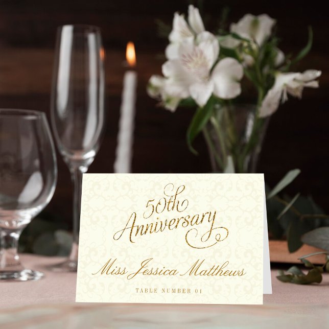 Cartes de table pour les 50 ans de mariage (Créateur téléchargé)