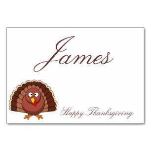 Cartes De Table Thanksgiving Avec Dessin Turquie