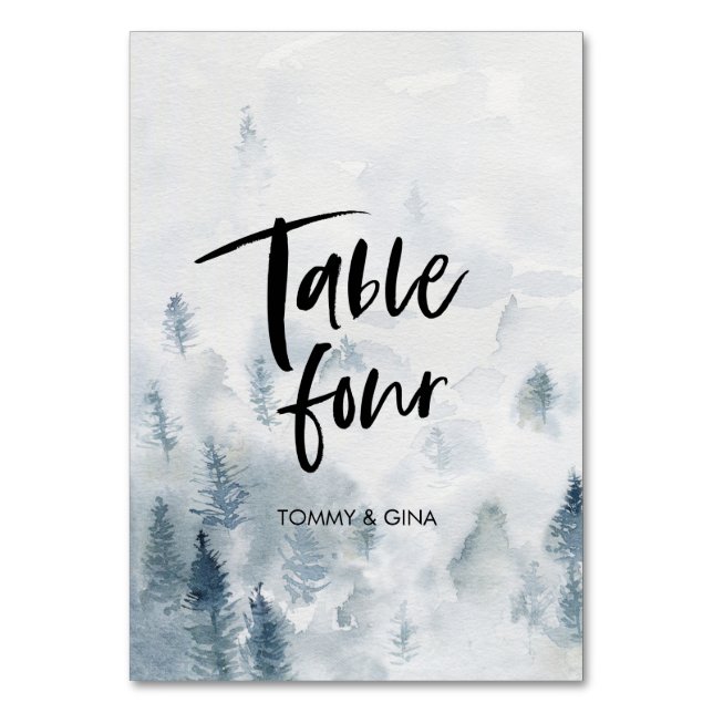 Cartes de table Watercolor Forest Mariage - tablea (Par défaut)