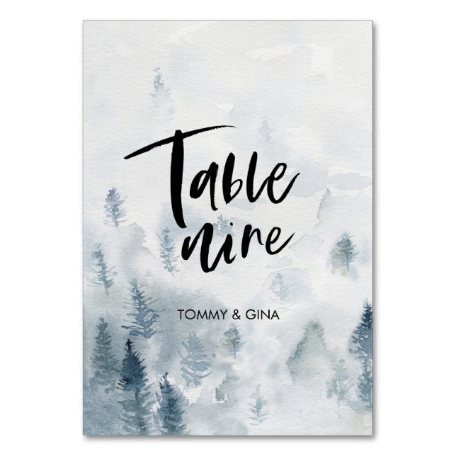 Cartes de table Watercolor Forest Mariage - tablea (Par défaut)