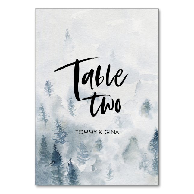 Cartes de table Watercolor Forest Mariage - tablea (Par défaut)