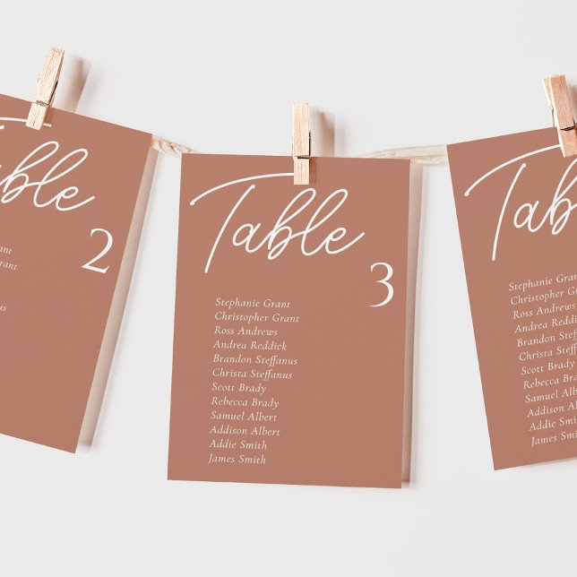 Cartes de tableau de Mariage en terre cuite (Créateur téléchargé)