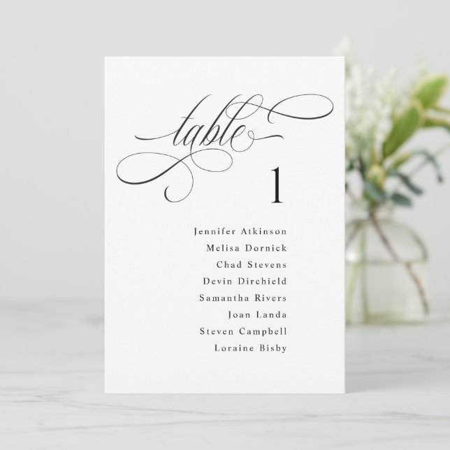 Cartes de tableau de sièges de mariage élégant de  (Debout devant)