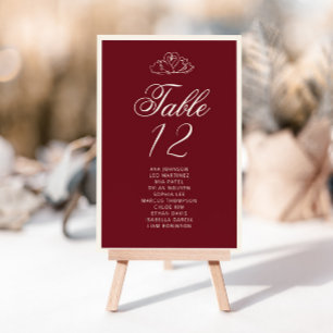 Cartes de tableau de sièges élégantes cygne rouge