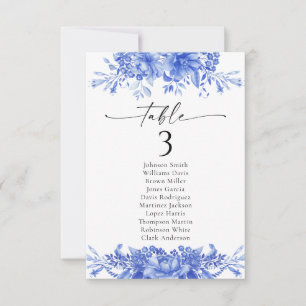 Cartes de tableau Mariage en porcelaine bleue