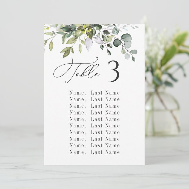 Cartes de tableau Mariage Eucalyptus (Debout devant)