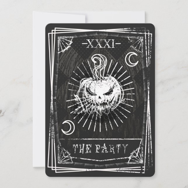 Cartes de tarot invitation Halloween (Devant)