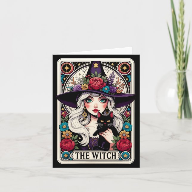 Cartes de tarot Mens The Witch pour Halloween goth (Devant)