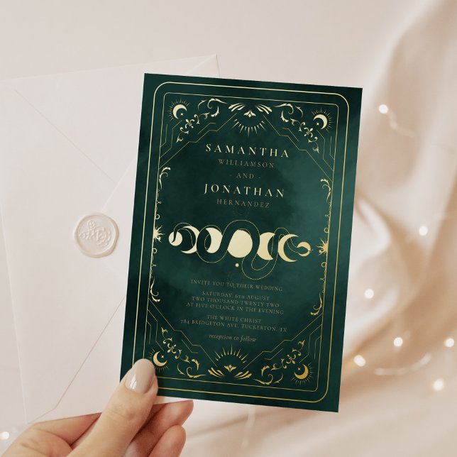 Cartes de tarot vert émeraude pour mariage céleste (Créateur téléchargé)