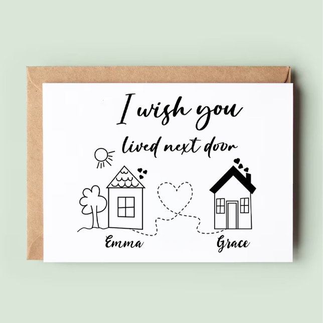 Cartes de tendance d'amitié de meilleurs amis à lo (Long Distance Best Friends Friendship Trendy Card)