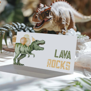 Cartes de tente de nourriture de dinosaure pliées